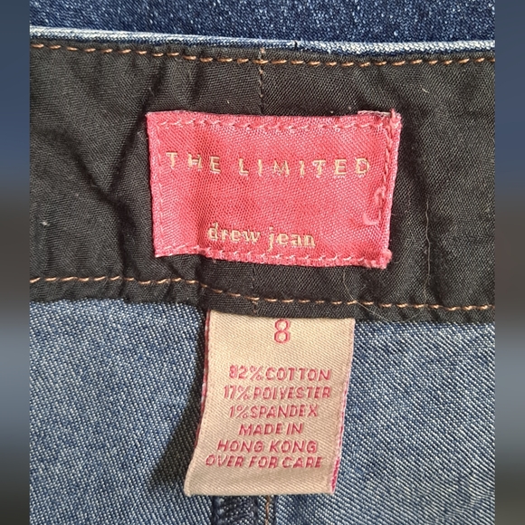 The Limited Jeans Drew Jeans Dark Blue Jeans Mid Rise EXTRA WIDE LEG Size 8 - Picture 12 of 13